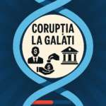 Ilustrație conceptuală a corupției la Galați integrată simbolic într-un lanț ADN – metaforă vizuală pentru infiltrarea rețelelor politico-judiciare în instituțiile statului