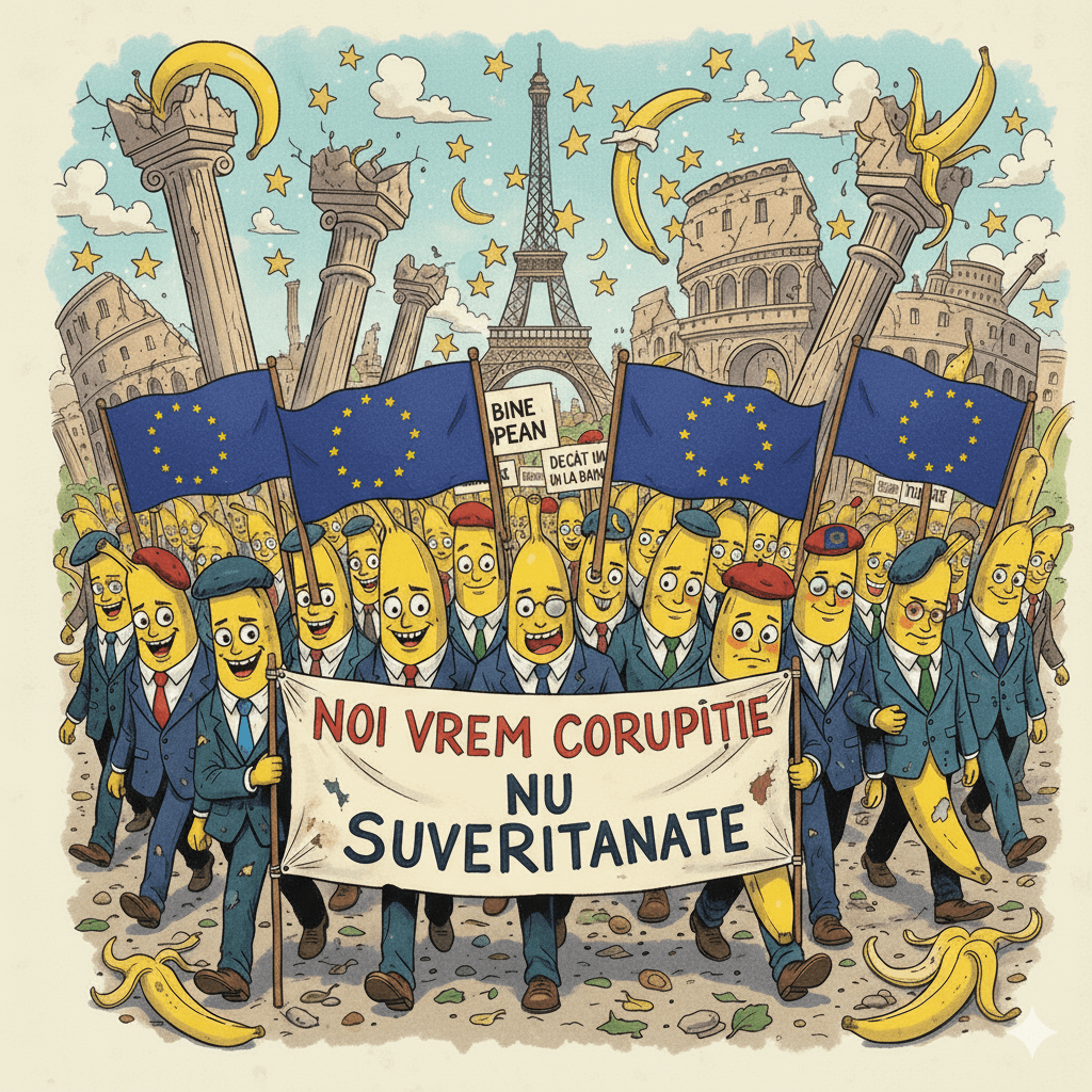 Protest simbolic: Noiembrie 2025 – Noiembrie corupție, nu suveranitate (CBCRO News)